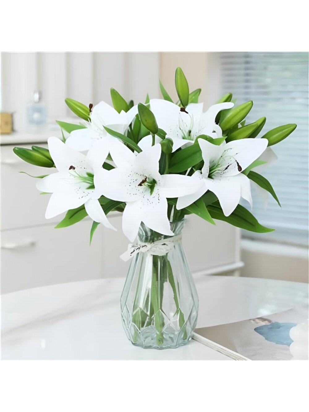 8 Pcs Artificial Tiger Lily Real Touch Easter Lily Fake Spring Flowers